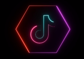 抖音tiktok霓虹灯图标图片logo视频背景素材