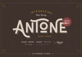 Antone 英文字体下载复古logo标题电影优雅粗体手写海报